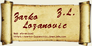 Žarko Lozanović vizit kartica